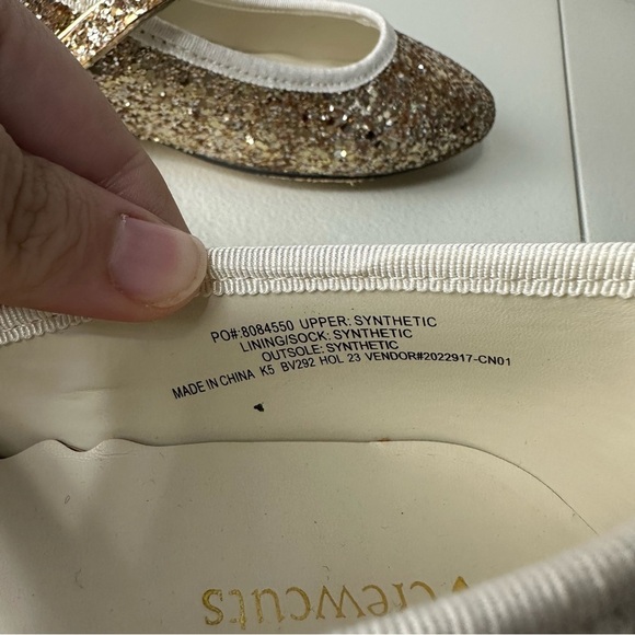 Crewcuts Girls Gold Silver Sparkle Glitter Ballet Pumps Size 5 - Picture 6 of 6